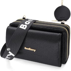 Crossbody Bag for Women Small Shoulder Handbag Leather Cell Phone Purse Wristlet Clutch Wallet with Card Slots