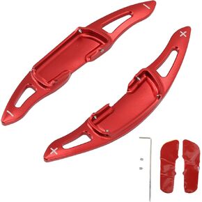 Acouto Steering Wheel Paddle,2pcs Car Steering Wheel Paddle Shifter Extension Red for Mazda 3 2014‑up