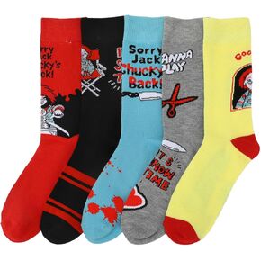 Bioworld Chucky Character Art Adult 5-Pair Casual Crew Socks