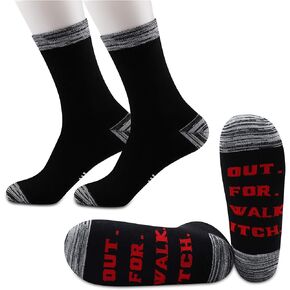 JXGZSO 2 Pairs Buffy Inpired Gift Buffy Quote Socks Our For A Walk Bitch Socks