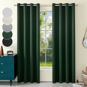2 Panels Set Blackout Curtains Drapes, Room Darkening Insulated Thermal Window Panels for Bedroom, Living Room, Elegant Decorative Thicken Window Treatments, 52 X 72 in (W X L), Grey