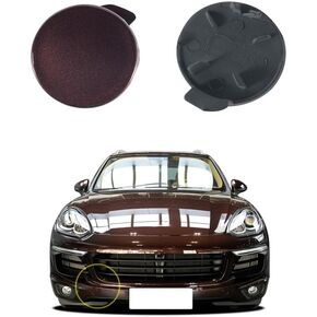 Car Front Bumper Tow Hook Cover Compatible with Porsche Cayenne 2015 2016 2017 2018 92A 958.2 Fit Base GTS S Turbo Sport 3.0L 3.6L 4.8L Trailer Cover Cap 95850515540 Small Lid Towing Eye Cap