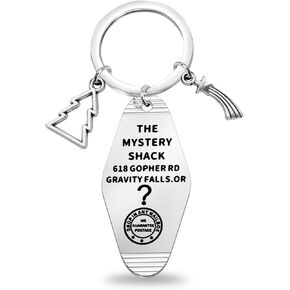 ENSIANTH Gravity Anime Inspired Gift Bill Cipher Keychain Mabel Pines Rainbow Star Anime Fan Jewelry Mystery Shack Keychain
