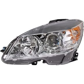TRQ Left Headlight Assembly Drivers Side Compatible with 2008-2011 Mercedes-Benz C300 C350 C63 AMG MB2502162 MB2502163