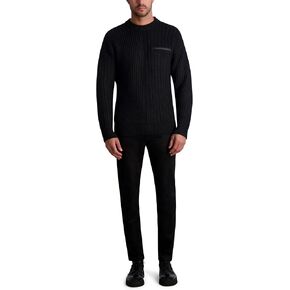 KARL LAGERFELD Men's 1 Chest Zip Pocket Soft Sweater