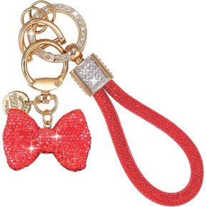Car Keychain for Women Cute Key Chains for Car Keys Crystal Bling FOB Rhinestone Heart Charm Accessories for Backpack Gift