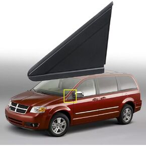 1 Pair Left & Right Side Exterior Side View Mirror Flag Molding Triangle Trim Replacement for Grand Caravan 2008-2017 Town & Country 2008-2016