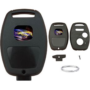 Replacement for Honda Key Fob Shell Cover fits for Honda Accord Civic CR-V Fit Odyssey Pilot Ridgeline CR-Z Keyless Entry Key Fob Case (3Button 2Black)