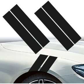 4pcs Car Wheel Fender Hash Stripe Decal Reflective Vinly Sticker Warning Safety Reflector Strips Sticker Universal Auto Bumper Body Stickers Racing Stripe Decals for Car Truck SUV (Matte