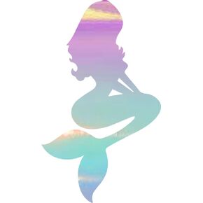 Beautiful Mermaid 1 (Hologram) (Set Of 2) Premium Waterproof Vinyl Decal Stickers For Laptop Phone Accessory Helmet Car Window Bumper Mug Tuber Cup Door Wall Decoration in Saudi Arabia