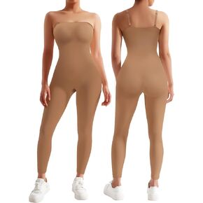 Strapless Shapewear Jumpsuit for Women Tummy Control, Seamless Full Body Shaper Bodysuit Under Dress