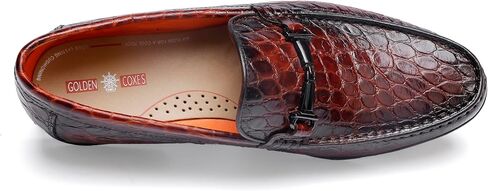 Leather Dress Shoes for Men, Classic Crocodile Printed Leather Slip-on Bit Loafer Shoes for Men in Kuwait