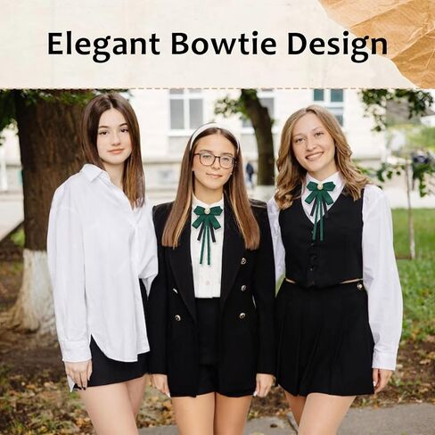 Womens Bow Ties, Clip on Bow Ties Pre Tied Bowtie for Women Girls Ribbon Rhinestone Bow Tie for Shirt Uniform Wedding in Kuwait