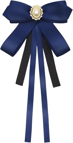 Womens Bow Ties, Clip on Bow Ties Pre Tied Bowtie for Women Girls Ribbon Rhinestone Bow Tie for Shirt Uniform Wedding in Kuwait