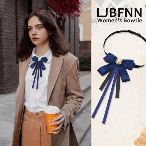 Womens Bow Ties, Clip on Bow Ties Pre Tied Bowtie for Women Girls Ribbon Rhinestone Bow Tie for Shirt Uniform Wedding in Kuwait