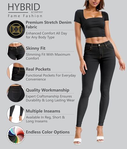 Hybrid & Company جينز مطاطي مريح للغاية 5 جيوب in Kuwait