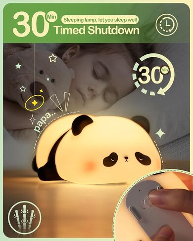 ATSUI Cute Panda Night Light, LED Squishy Novelty Animal Night Lamp, Food Grade Silicone, 3 Level Dimmable Rechargeable Nursery Nightlight for Breastfeeding Toddler Baby Kids, Cute Gifts for Kids in Saudi Arabia