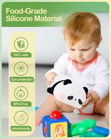 ATSUI Cute Panda Night Light, LED Squishy Novelty Animal Night Lamp, Food Grade Silicone, 3 Level Dimmable Rechargeable Nursery Nightlight for Breastfeeding Toddler Baby Kids, Cute Gifts for Kids in Saudi Arabia