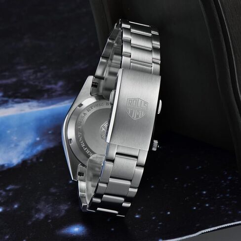 RollsTimi Pagani Design 7912 Men's Automatic Watches, NH35 Movement Stainless Steel Band Waterproof Wristwatch, Self Winding Business Luminous Wrist Watch, Man Fashion Casual Analog Mechanical Clock in Saudi Arabia