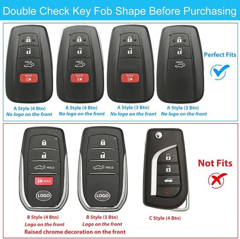 OLLEN TPU Key Fob Cover with Bling Ring, Fit for Toyota, Full Protection Soft TPU Key Case, 4 Button, with Ring, White in Kuwait