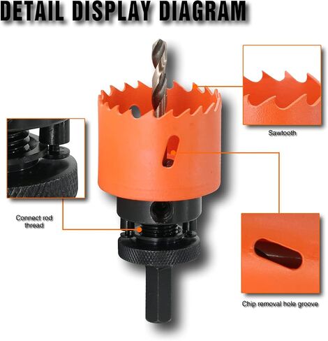 Hole Saw Kit for Metal and Wood Plastic Project, Hole Saw Set with Case, 7/8 in to 2-1/2 in, Bi-Metal Hole Cutter with Flat and Smooth Cutting Drilling Edge, Fast Chip Removal in Saudi Arabia