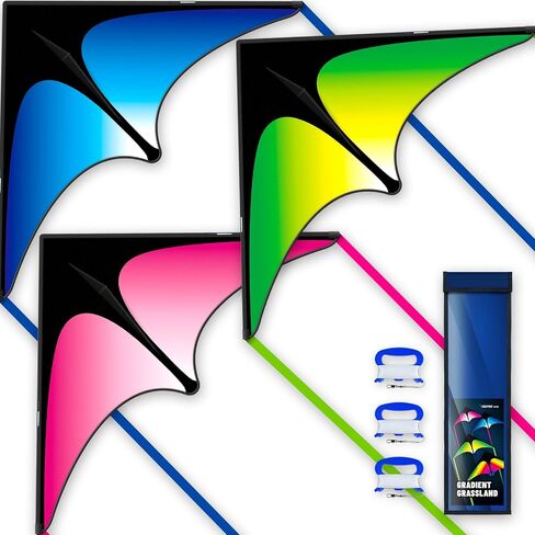 Delta Kite Three Set for Kids and Adults,Easy to Fly Adult Kites,Perfect Family Kite for Parks and Beach, Delta Kites for Fun Outdoor Activities in Kuwait