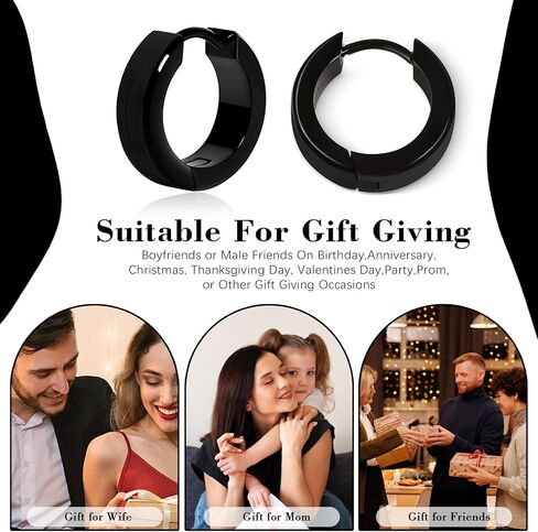 TGNEL Brushed Pure Titanium Earrings Hoops for Mens Women| Small Simple Plain Hoop Earring Nickel Free for Sensitive Ears in Saudi Arabia