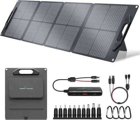 Ecosonique 100W/120W Portable Solar Panel with Adjustable Kickstands,22V MC4/12V DC/QC 3.0 USB-A USB-C(PD 60W)Foldable Solar Panel Charger and Detachable Power Hub,Waterproof Solar Panels for Camping in Saudi Arabia