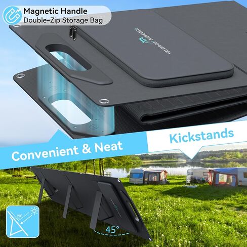 Ecosonique 100W/120W Portable Solar Panel with Adjustable Kickstands,22V MC4/12V DC/QC 3.0 USB-A USB-C(PD 60W)Foldable Solar Panel Charger and Detachable Power Hub,Waterproof Solar Panels for Camping in Saudi Arabia