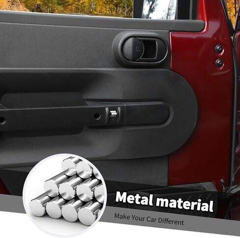 4PCS Center Console Window Switch Button Trim Cover Compatible with Jeep Wrangler JK & JKU 2007-2011 (Silver) in Saudi Arabia