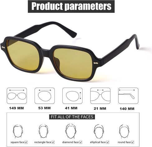 ADE WU Retro Square Sunglasses for Women Y2k Vintage Trendy Cute Square Frame Tinted Sun Glasses in Kuwait