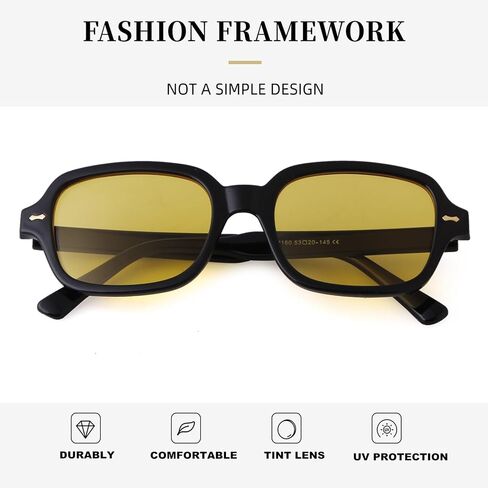 ADE WU Retro Square Sunglasses for Women Y2k Vintage Trendy Cute Square Frame Tinted Sun Glasses in Kuwait