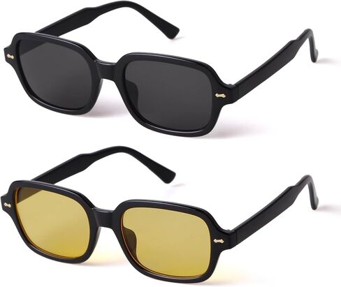 ADE WU Retro Square Sunglasses for Women Y2k Vintage Trendy Cute Square Frame Tinted Sun Glasses in Kuwait