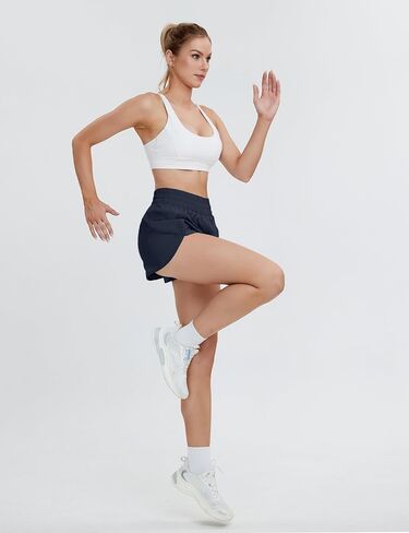 شورت نسائي BMJL عالي الخصر، شورت رياضي للجري، شورت مطاطي سريع الجفاف للتمرين في صالة الألعاب الرياضية in Kuwait