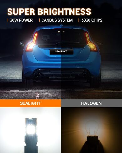 SEALIGHT 3157 Canbus LED Bulb White 4500LM Super Bright 3156 3056 T25 Built-in Resistor Error Free for Reverse Backup Daytime Running Brake Light Bulbs, Pack of 2 in Saudi Arabia