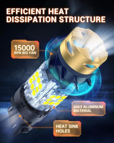 SEALIGHT 3157 Canbus LED Bulb White 4500LM Super Bright 3156 3056 T25 Built-in Resistor Error Free for Reverse Backup Daytime Running Brake Light Bulbs, Pack of 2 in Saudi Arabia