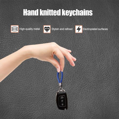 Genuine Leather Car Keychain, Universal Key Fob Holder with 360 Degree Rotatable D-ring and Screwdriver, Car Accessories for Men Women (Brown) in Kuwait