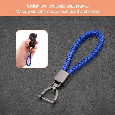 Genuine Leather Car Keychain, Universal Key Fob Holder with 360 Degree Rotatable D-ring and Screwdriver, Car Accessories for Men Women (Brown) in Kuwait