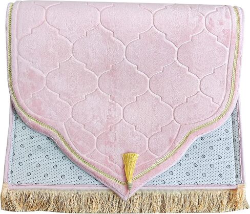 Muslim Prayer Mat, Thick Soft Velvet Muslim Rug, Portable Muslim Prayer Rug, Turkish Prayer Carpet,Janamaz Sajada Carpet for Men and Women Plain Solid Prayer Mat Ramadan Eid Gift.- Pink in Kuwait