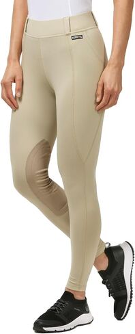 Kerrits Women's Performance Knee Patch Horse Riding Tights – Breathable Lightweight Equestrian Schooling Leggings, Pockets in Kuwait