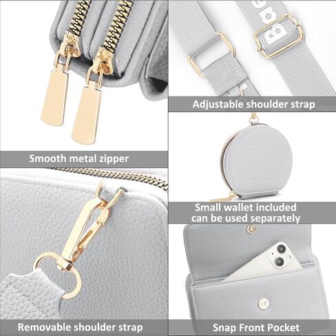 Crossbody Bag for Women Small Shoulder Handbag Leather Cell Phone Purse Wristlet Clutch Wallet with Card Slots in Saudi Arabia