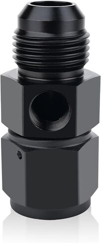 8AN Male Flare to 8AN Female Swivel with 1/8" NPT Gauge Port Pressur Take Off Fitting Adapter Aluminum Fuel Pressure Take Off Fitting(Black Anodized) in Kuwait