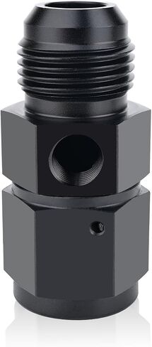 8AN Male Flare to 8AN Female Swivel with 1/8" NPT Gauge Port Pressur Take Off Fitting Adapter Aluminum Fuel Pressure Take Off Fitting(Black Anodized) in Kuwait