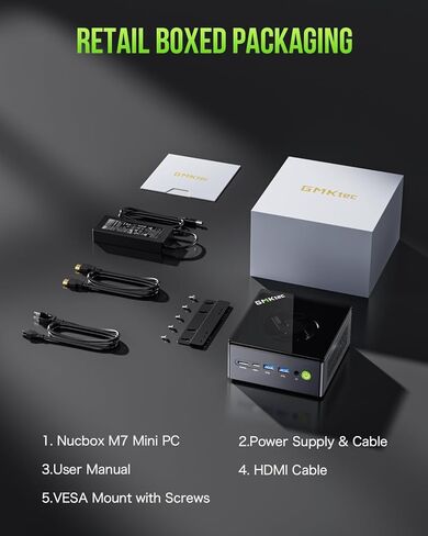 GMKtec Gaming Mini PC Windows 11 Pro AMD Ryzen 7 7735HS Mini Computer up to 4.75GHz 32GB DDR5 RAM 1TB Hard Drive PCIe SSD AMD Radeon 680M, 2 x HDMI, 1x USB4, 4X USB Ports, WiFi 6, BT5.2 Nucbox K2 in Kuwait