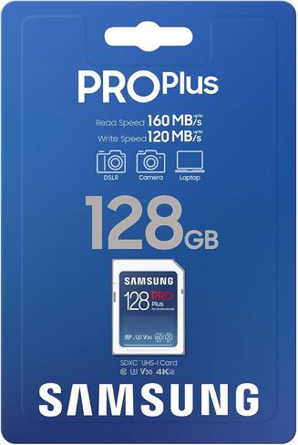 Samsung PRO Plus Full Size 128GB SDXC Memory Card + Reader, Up to 180 MB/s in Kuwait