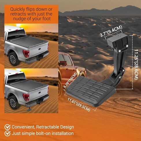 خطوة سرير خلفي قابلة للسحب لخطوة سرير شاحنة قابلة للسحب لسيارة Ford F150 2015-2020 خطوة سرير شاحنة قابلة للسحب لفورد، خطوة الباب الخلفي للشاحنة القابلة للطي، استبدال # 75312-01A in Kuwait