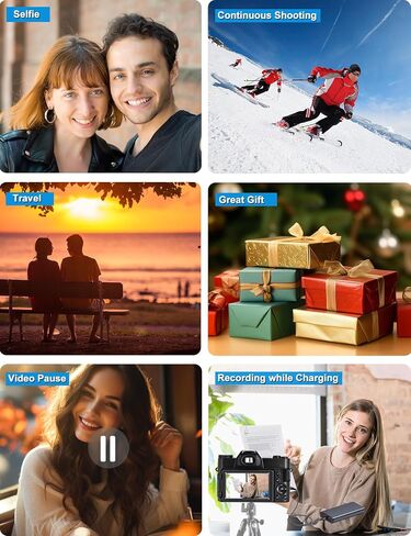 4K Digital Camera for Photography, 48MP FHD Video Camera with WiFi, 3 Inch Flip Screen, 16X Digital Zoom, Vlogging Camera for YouTube (32G Micro Card) in Saudi Arabia