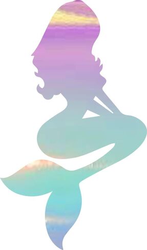 Beautiful Mermaid 1 (Hologram) (Set Of 2) Premium Waterproof Vinyl Decal Stickers For Laptop Phone Accessory Helmet Car Window Bumper Mug Tuber Cup Door Wall Decoration in Saudi Arabia
