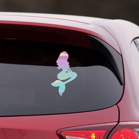 Beautiful Mermaid 1 (Hologram) (Set Of 2) Premium Waterproof Vinyl Decal Stickers For Laptop Phone Accessory Helmet Car Window Bumper Mug Tuber Cup Door Wall Decoration in Saudi Arabia