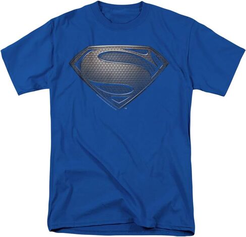 Popfunk Classic Superman Man of Steel Movie Gray Shield Black T Shirt in Kuwait
